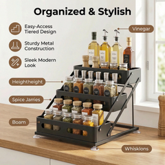 Kitchen Desktop Snap-On Foldable Spice Rack