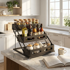 Kitchen Desktop Snap-On Foldable Spice Rack