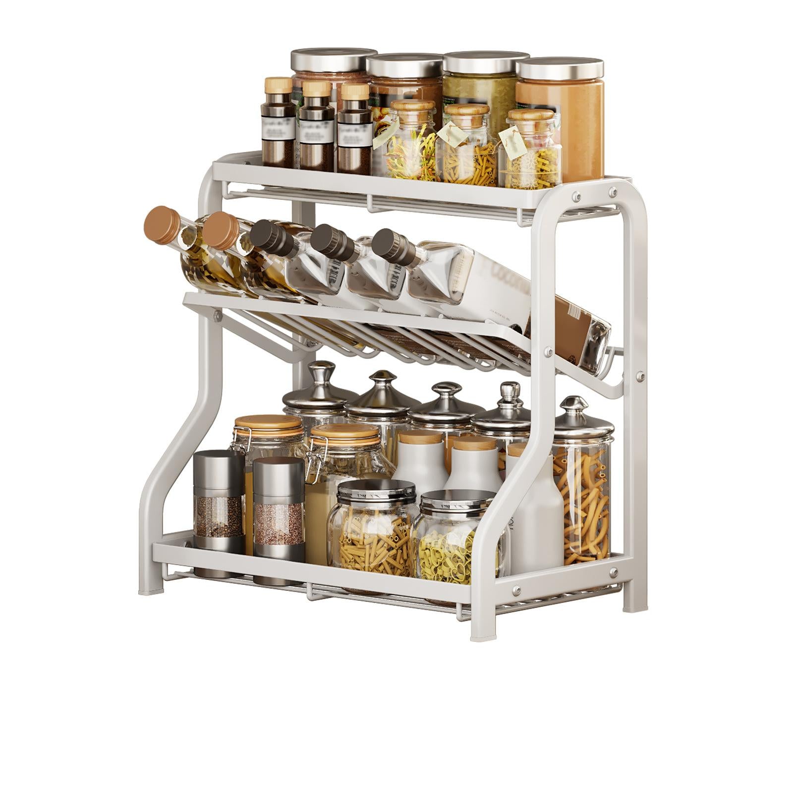 Kitchen Desktop Snap-On Foldable Spice Rack