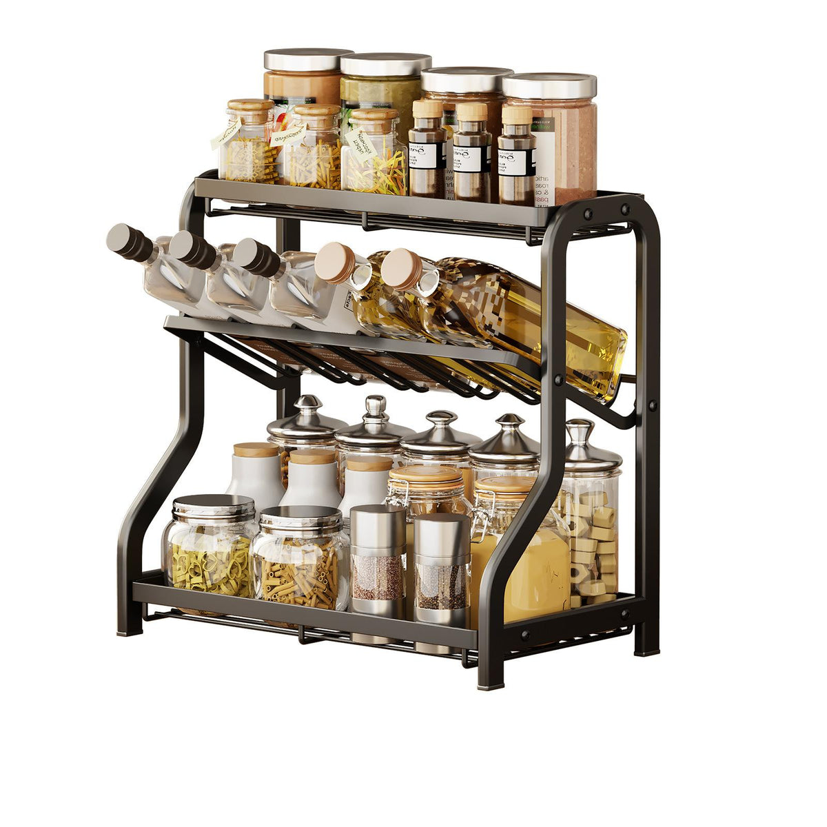 Kitchen Desktop Snap-On Foldable Spice Rack