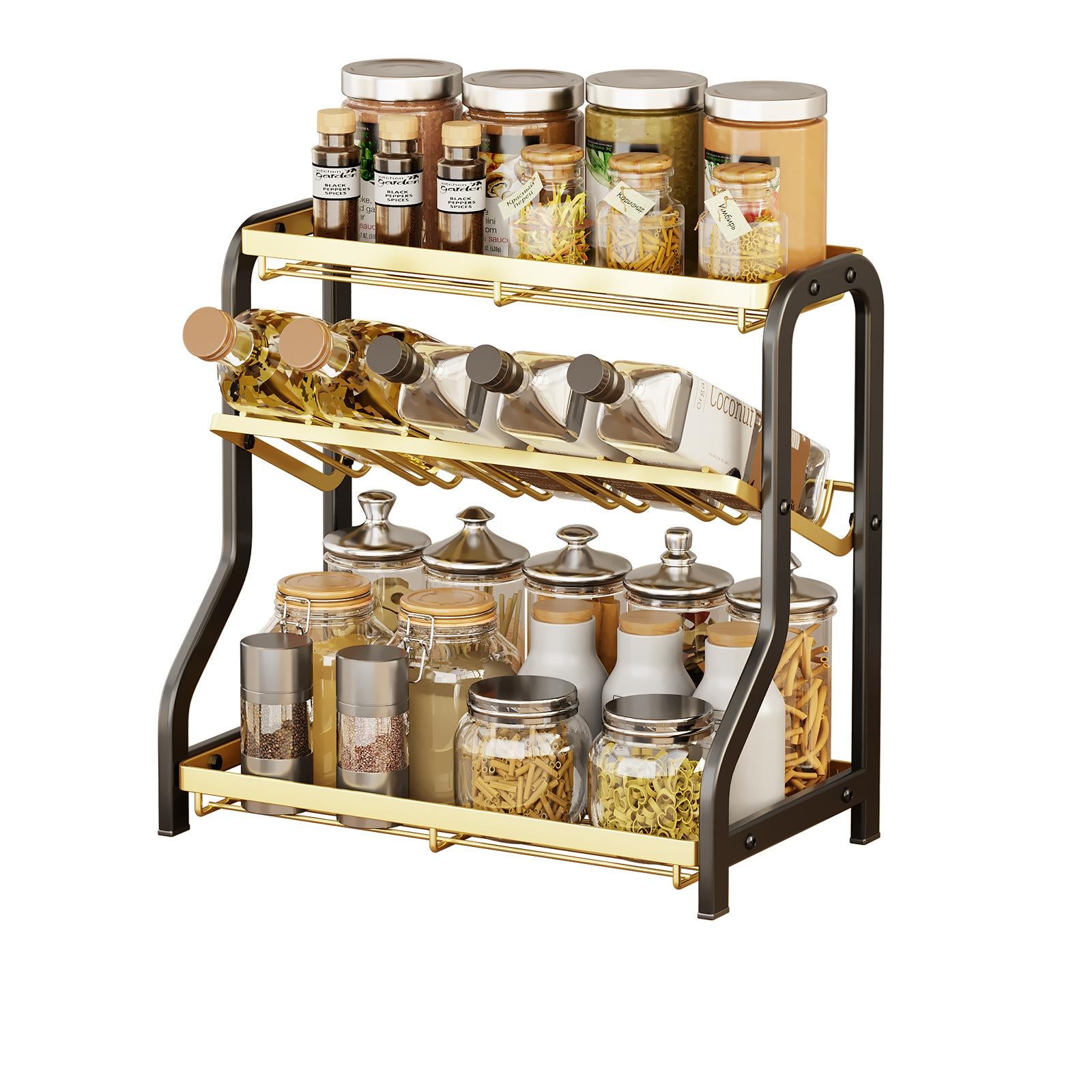 Kitchen Desktop Snap-On Foldable Spice Rack