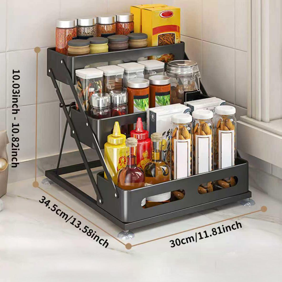 Kitchen Desktop Snap-On Foldable Spice Rack