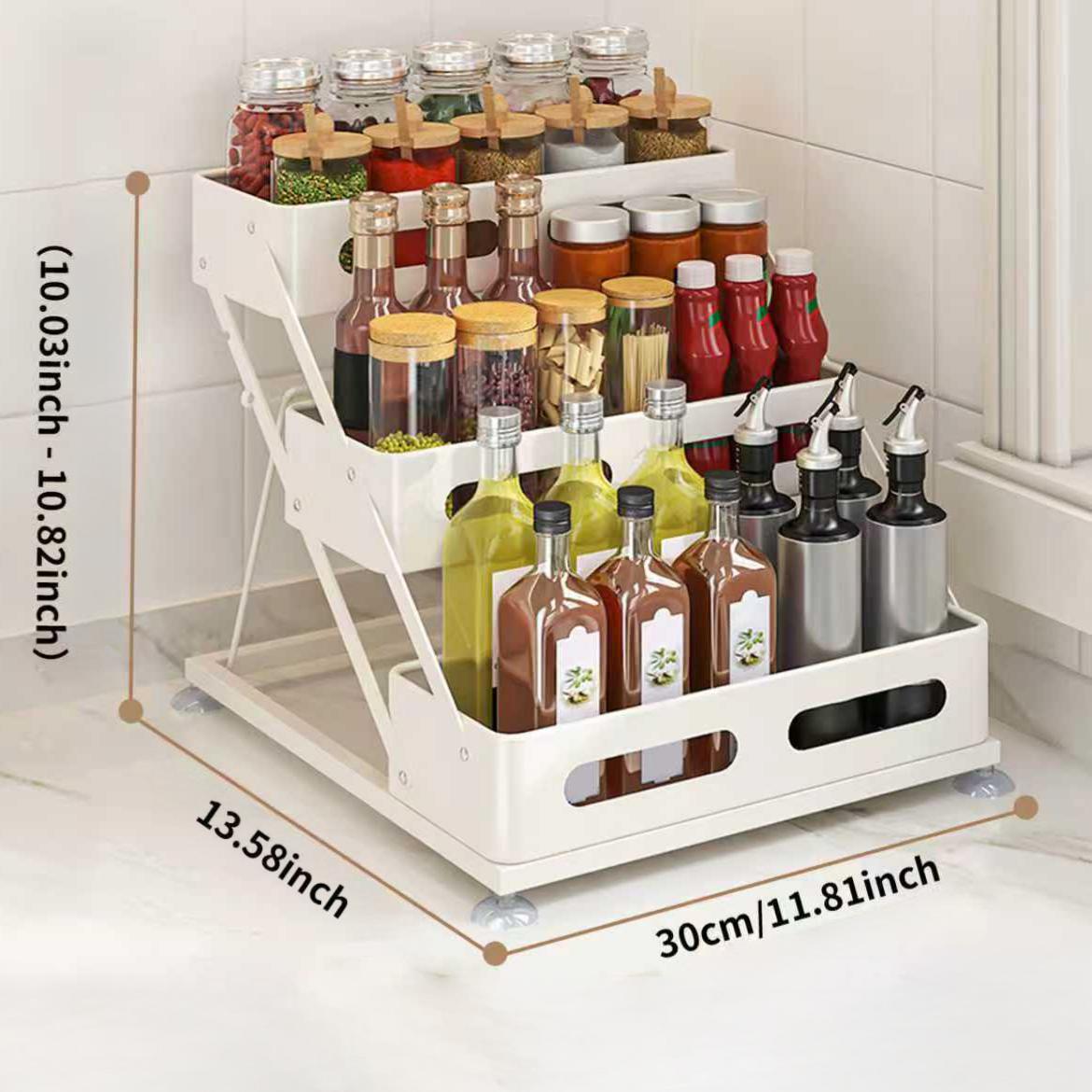 Kitchen Desktop Snap-On Foldable Spice Rack