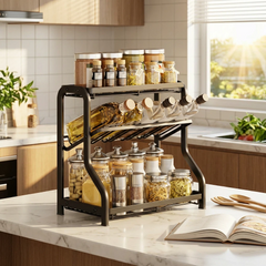 Kitchen Desktop Snap-On Foldable Spice Rack