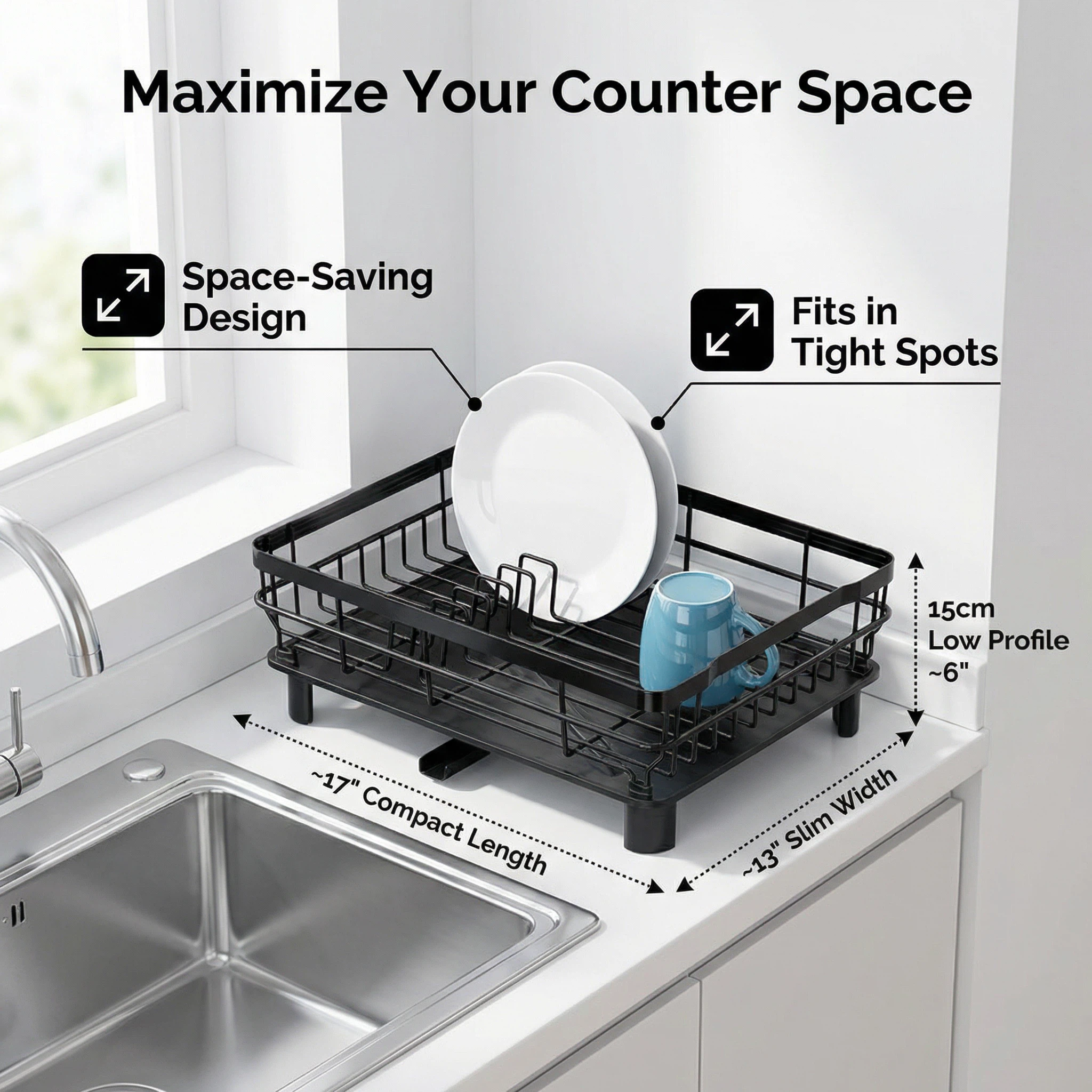 Single-Layer Kitchen Dish Drainage Storage Rack