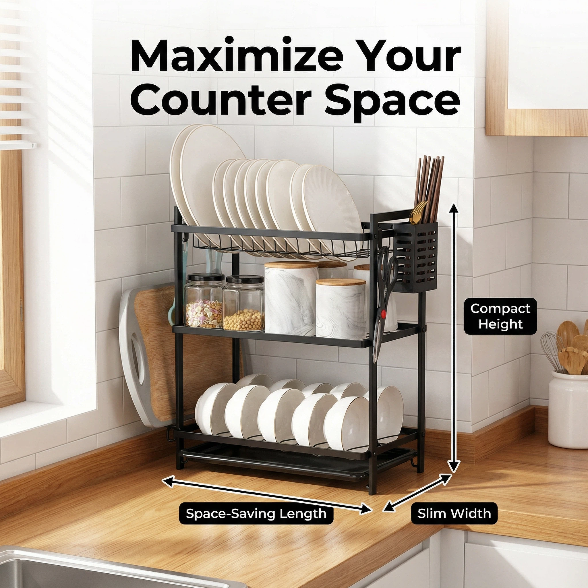 Kitchen Tableware Multi-Layer Drainage Storage Rack